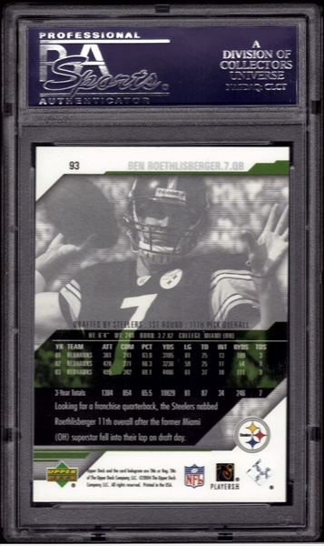 Ben Roethlisberger 2004 Upper Deck #204 RC (BGS 9.5)